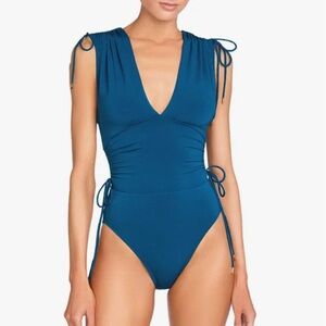 Robin Piccone Aubrey One Piece Bathing Suit Swimsuit NWT 6 Blue
